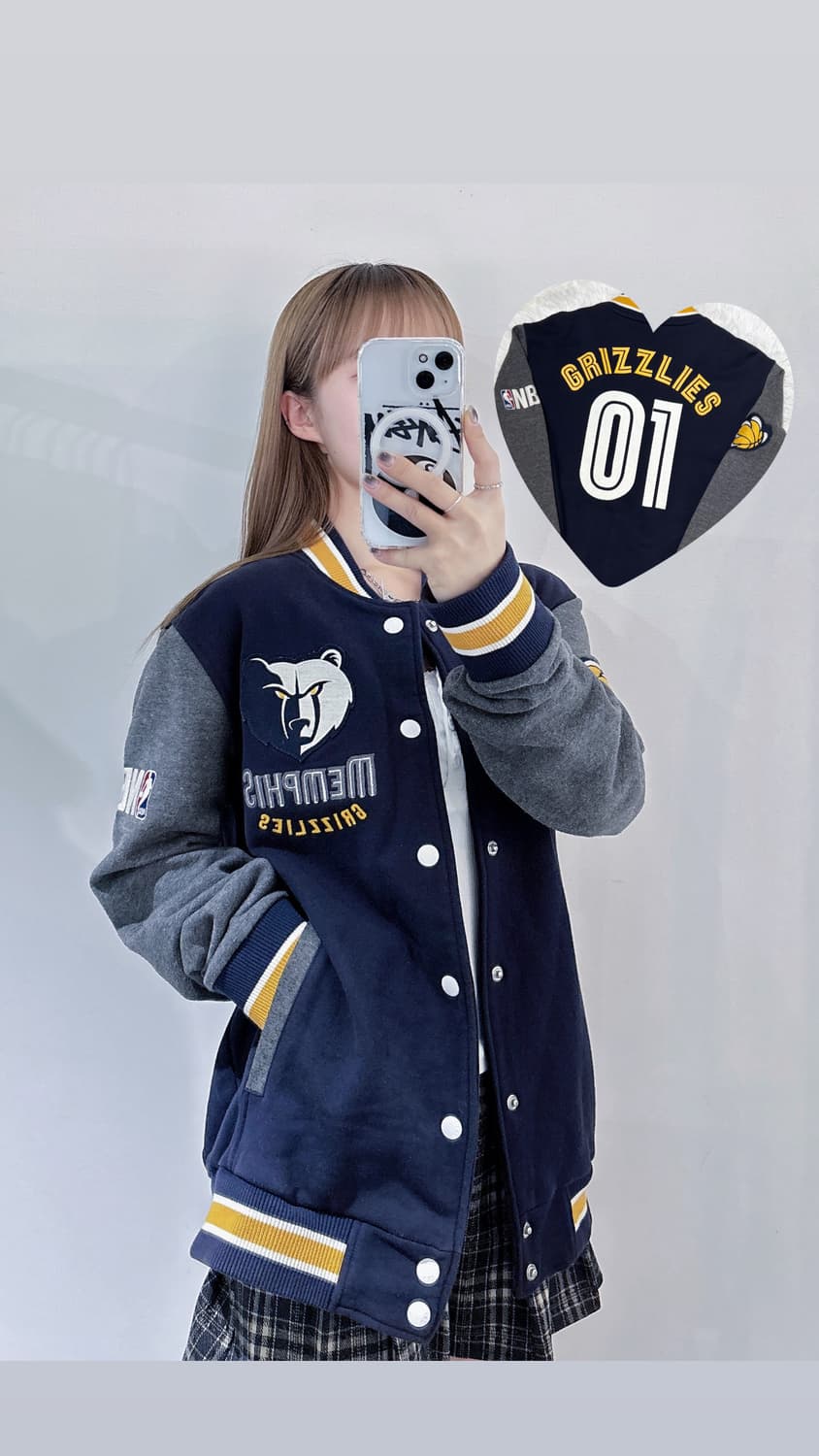 NBA 멤피스 그리즐리스 코튼 바시티 자켓 상품이미지1