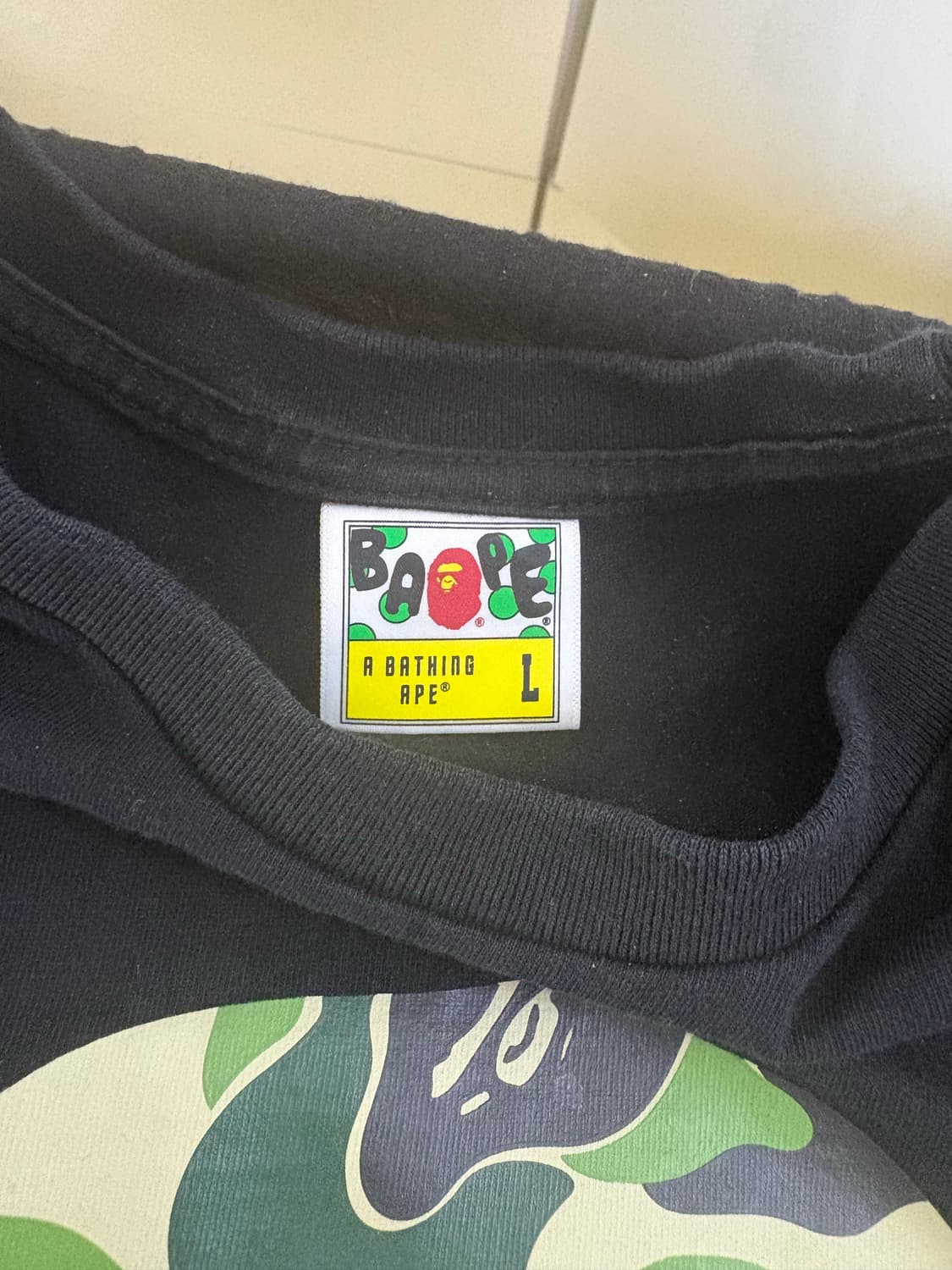 BAPE 베이프 일본 한정 카모 티셔츠 블랙 L 상품이미지3