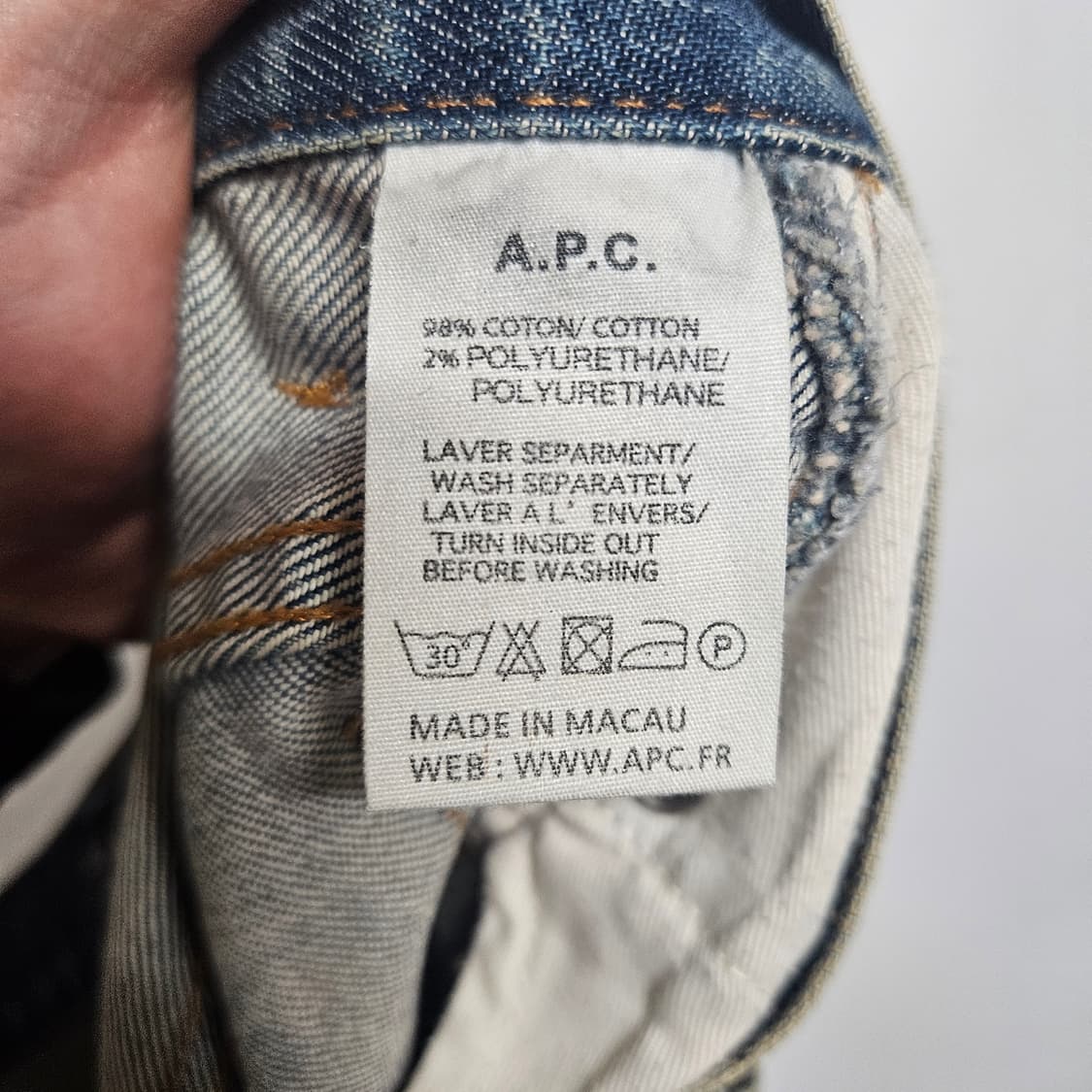 APC 아페쎄 Japan 쁘띠 뉴스탠다드 컷팅 데님팬츠 29 상품이미지6
