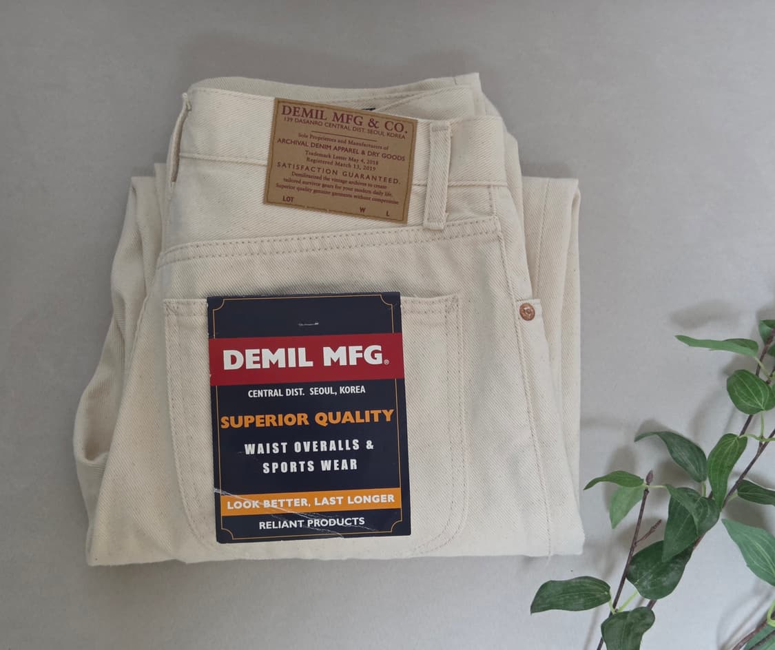 [새상품] 데밀 LOT.026 헐리우드 슬림 데님 오프 화이트 상품이미지1