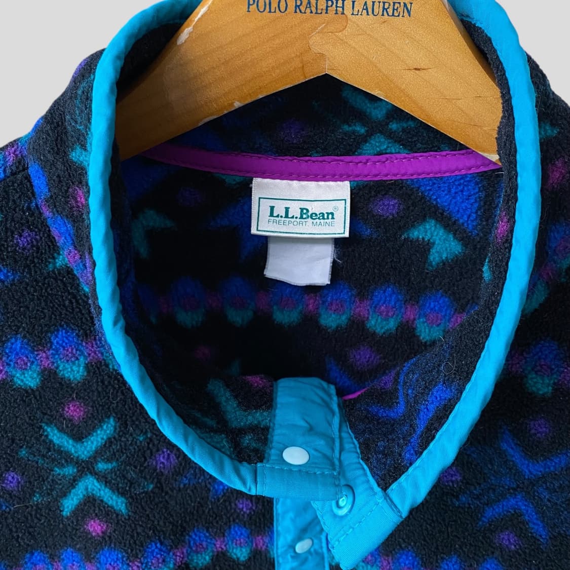 (L)빈티지 L.L.bean 엘엘빈 후리스 스냅 풀오버 상품이미지3