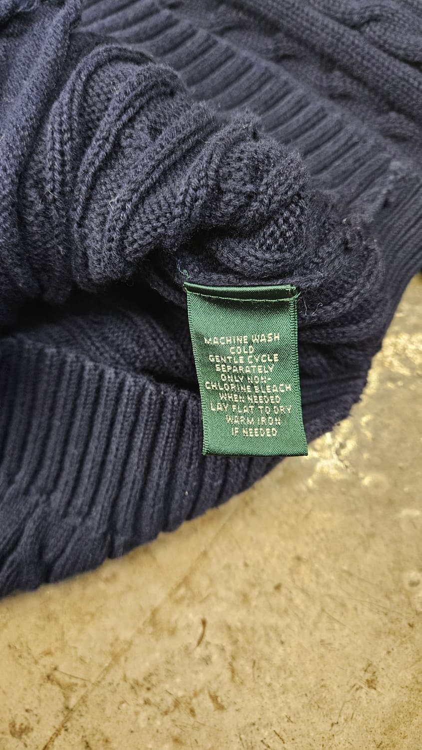 폴로 랄프로렌 케이블 니트 집업 네이비 S 상품이미지5