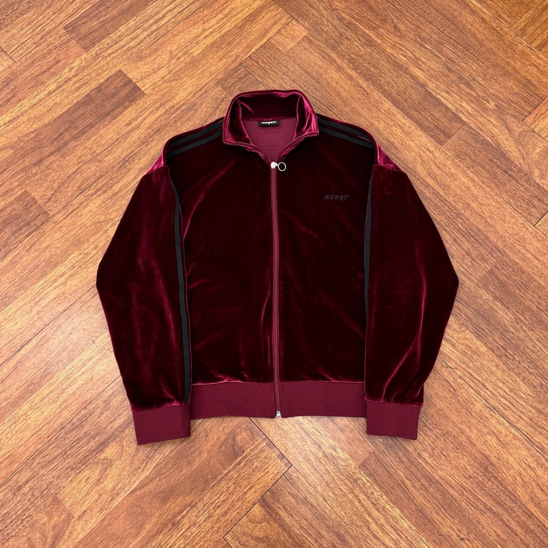 M(100) NERDY 널디 벨벳 트랙탑 저지 집업  상품이미지1