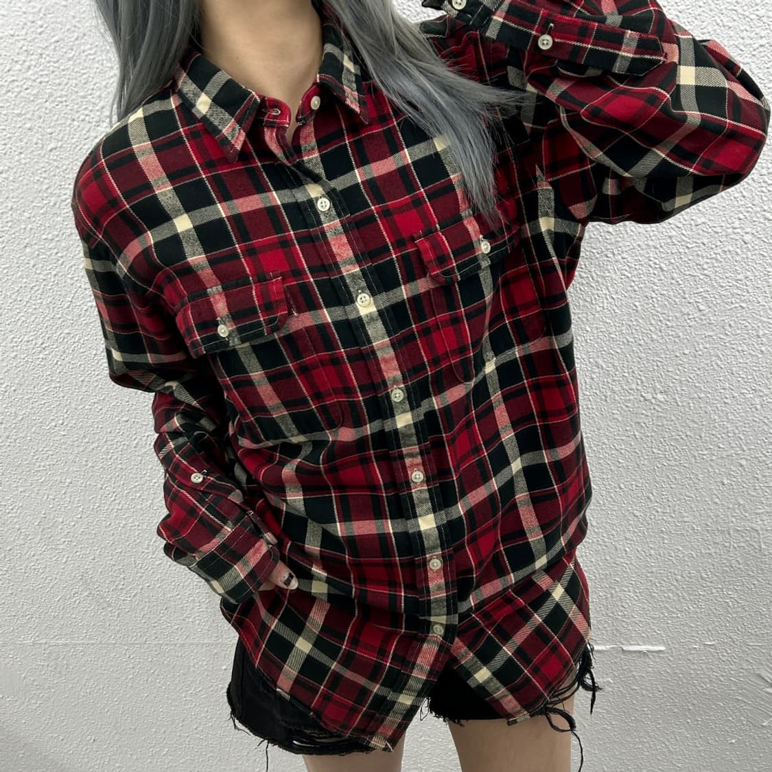 폴로 랄프로렌 더블포켓 타탄체크 울 셔츠 L 상품이미지1