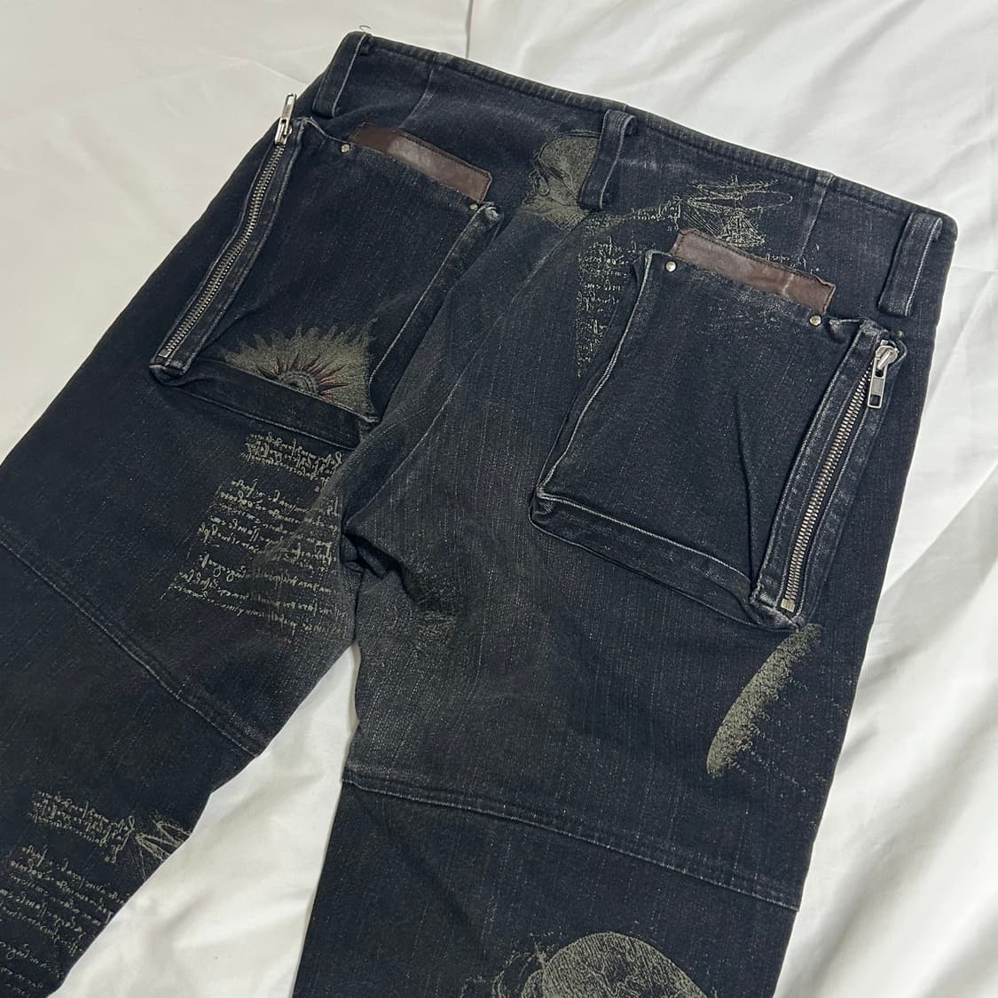 [Dirge] 빈티지 펑크 leonardo 프린팅 데님팬츠 상품이미지5