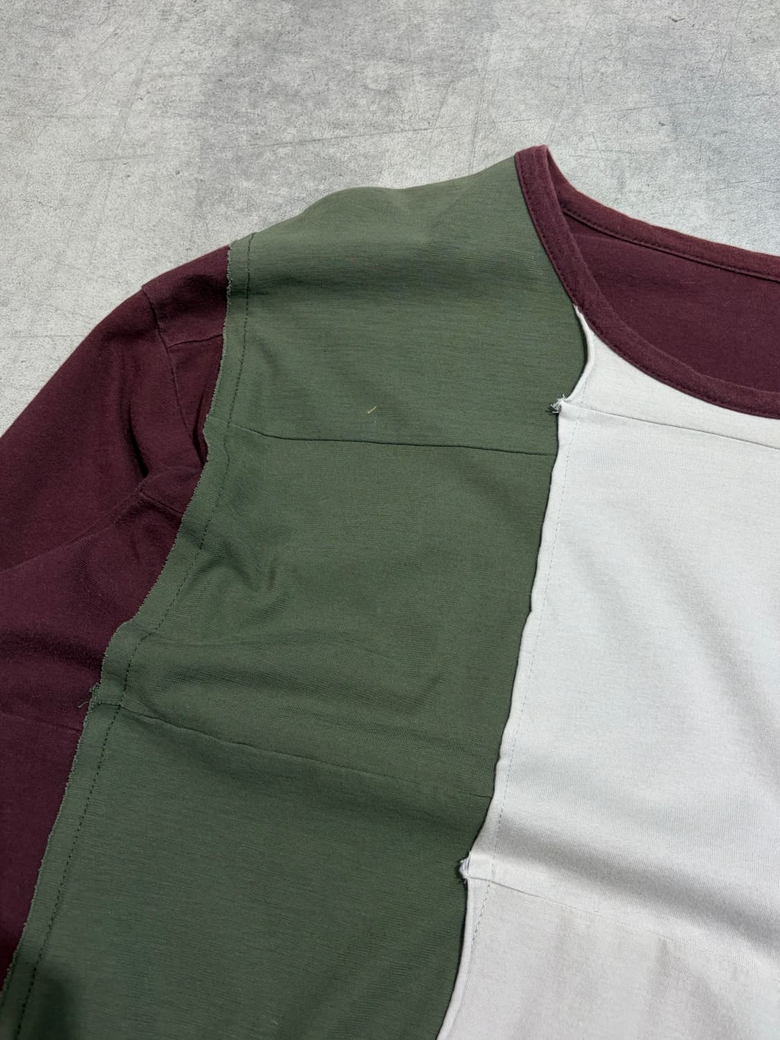 ground y 요지 야마모토 코튼 패치워크 슬리브 티셔츠 상품이미지4