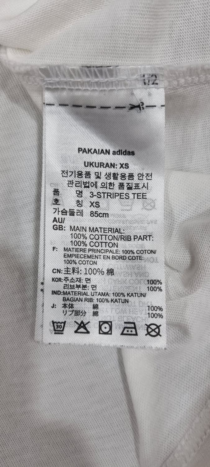 아디다스 오리지널 3-선 반팔 XS _ 여성,실측확인 상품이미지10