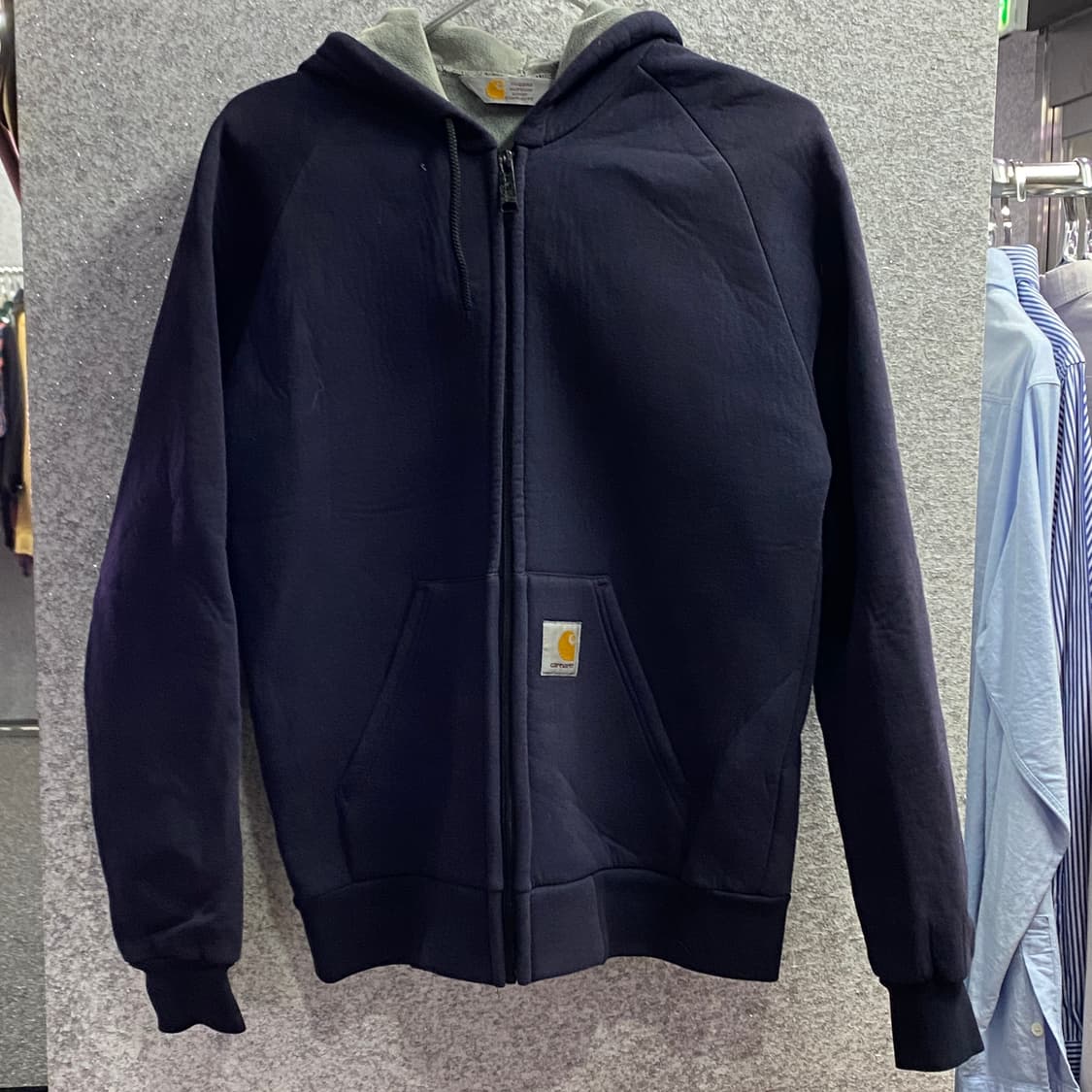 칼하트 포켓로고 네이비 후드집업 B3709 상품이미지2