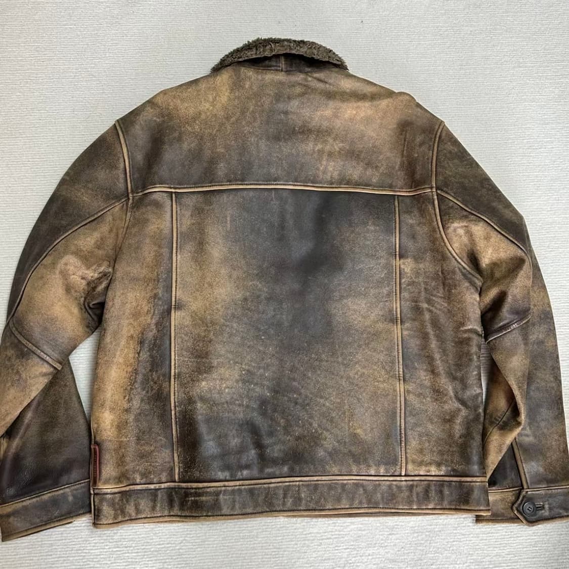 Guess 빈티지 퍼 칼라 워크 레더 자켓 상품이미지2