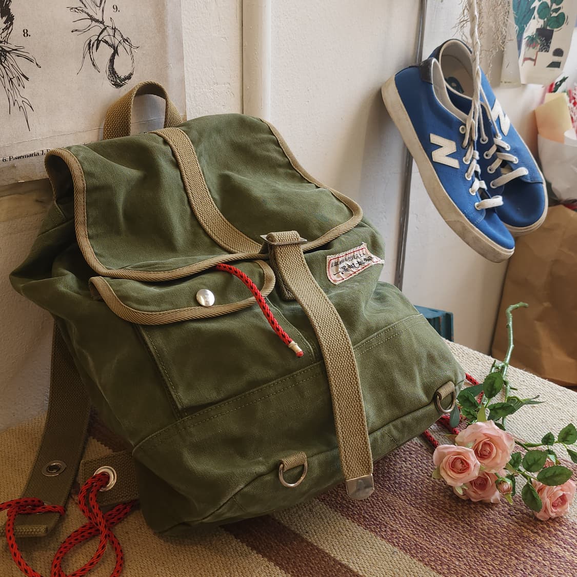 이치자와 한푸 밀리터리 코튼 빈티지 미니 백팩 상품이미지10