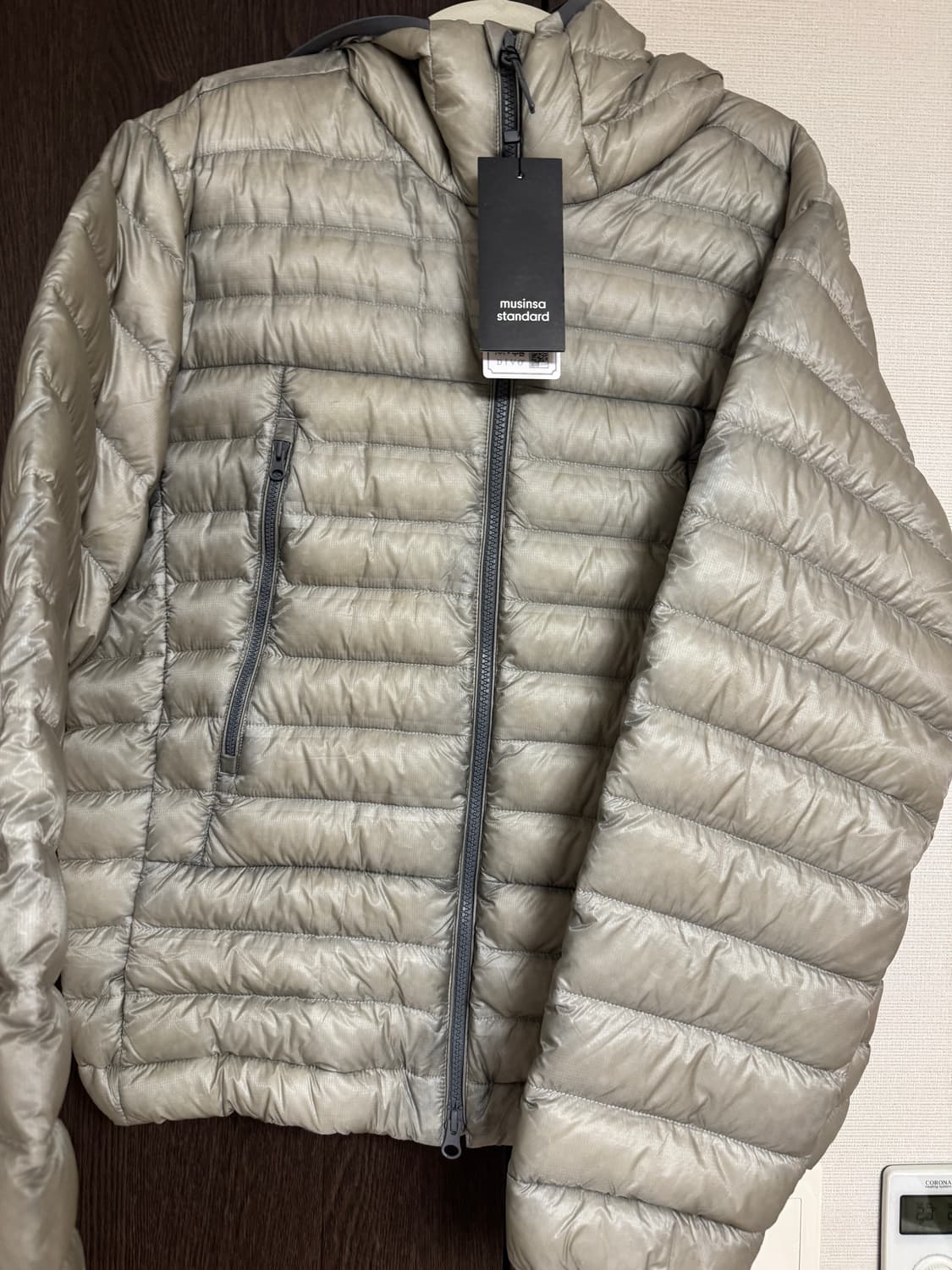 무신사스탠다드 시티 레저 시어 립스탑 후디드 경량패딩 라이트그레이 XL 상품이미지2