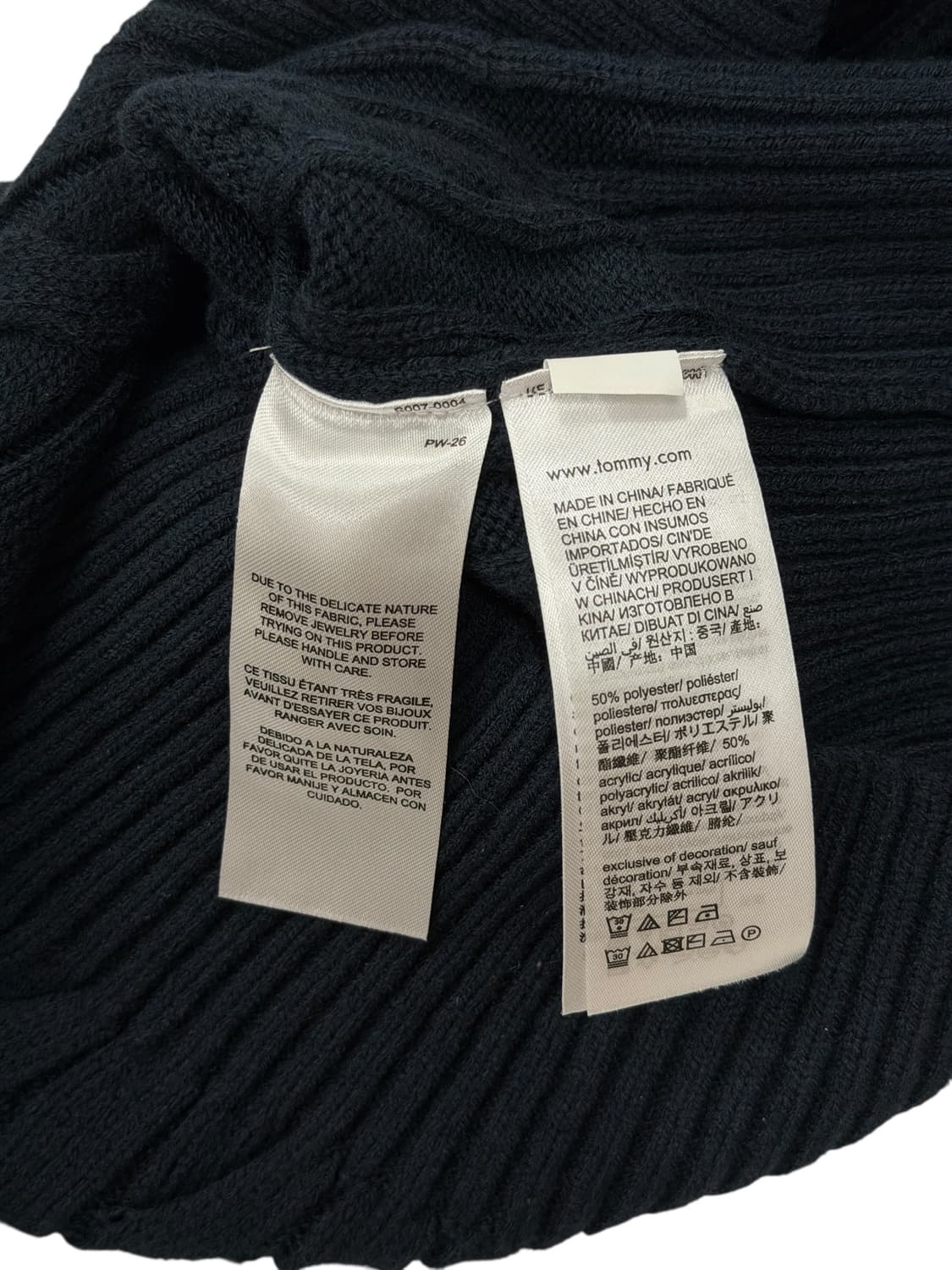 타미힐피거 타미진스 배지 케이블 가디건 네이비 XS 상품이미지5