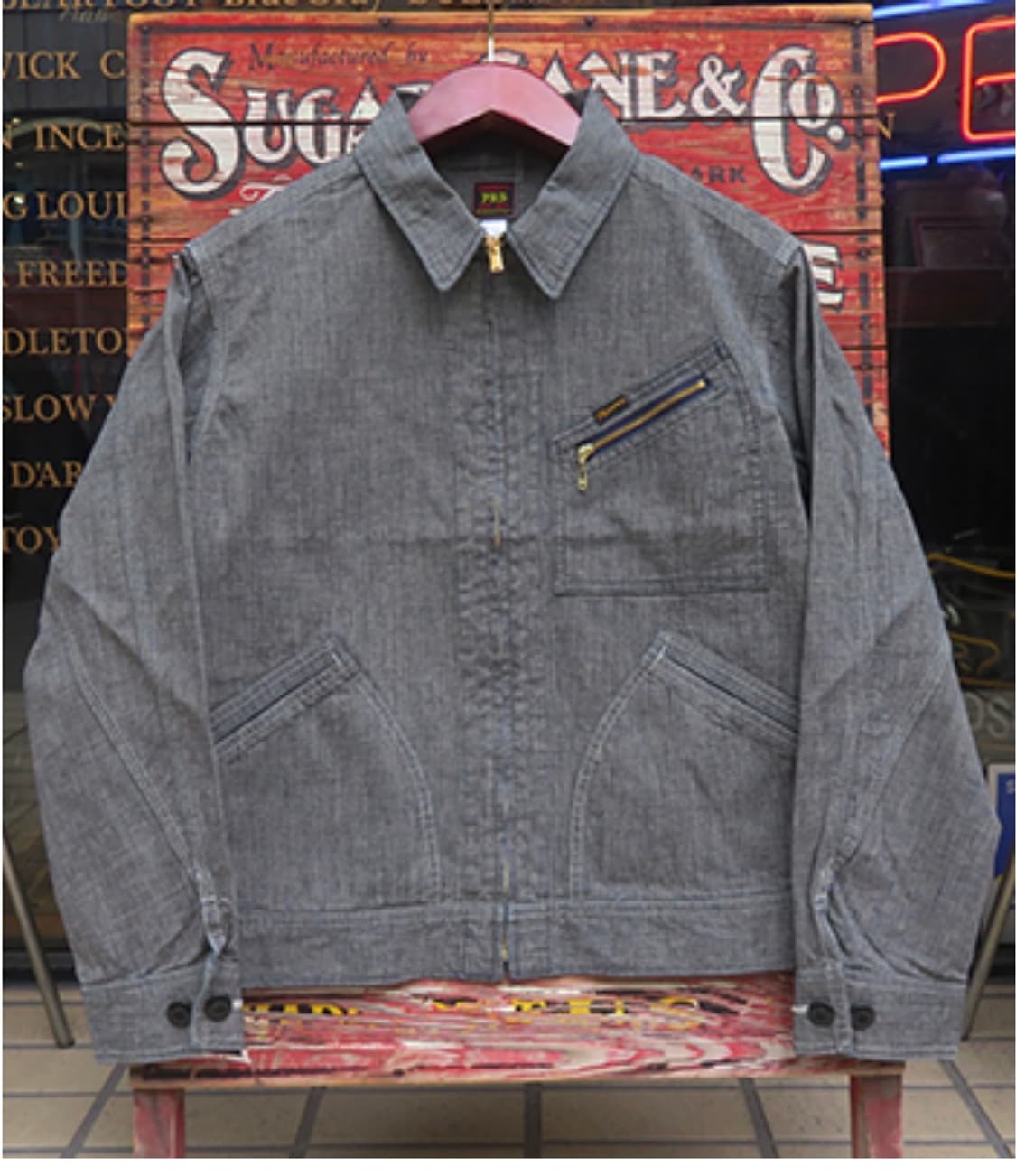 페로우즈 26SS 1960s front zip work 자켓 그레이 상품이미지2