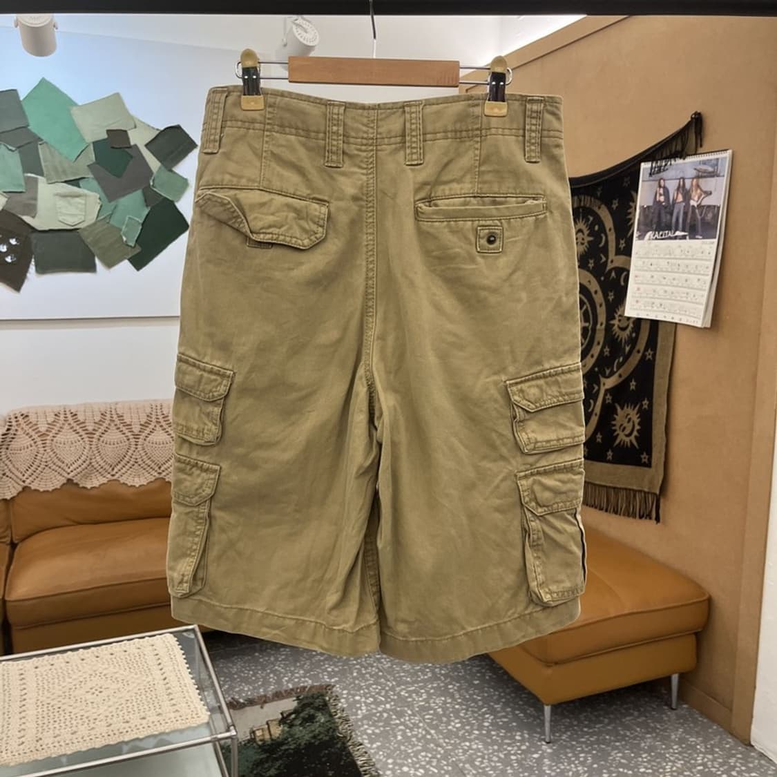 빈티지 캐주얼 오트밀베이지 트러커 카고 반바지 28인치 C12128 상품이미지4