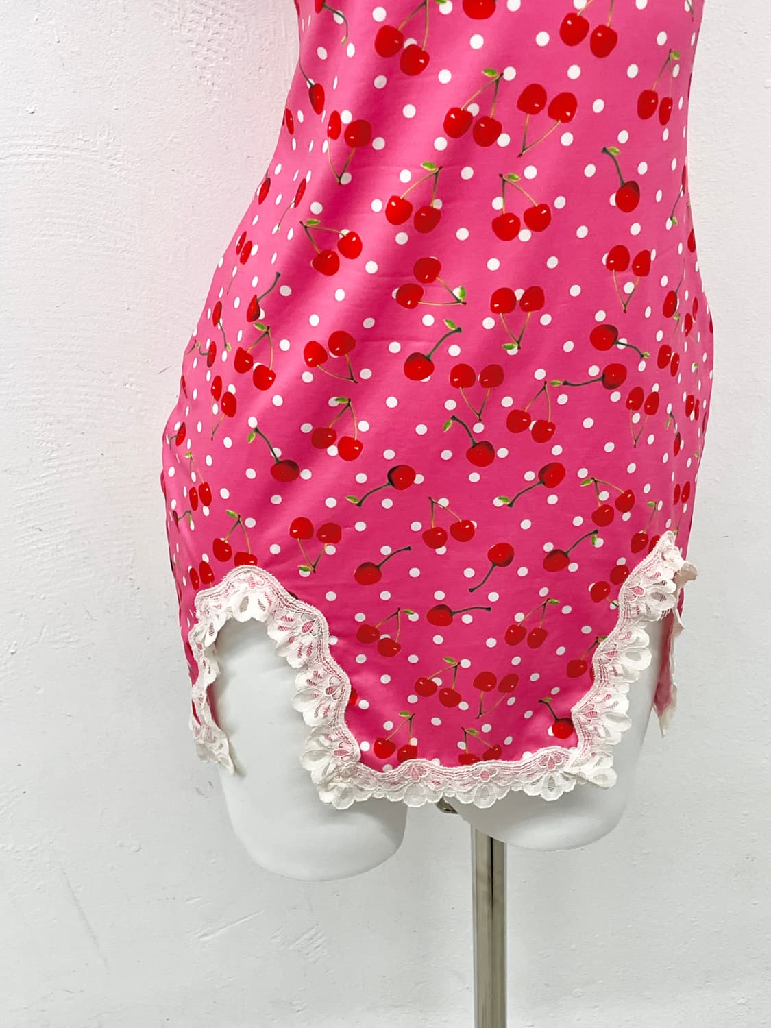 하이틴 체리 레이스 원피스 상품이미지3