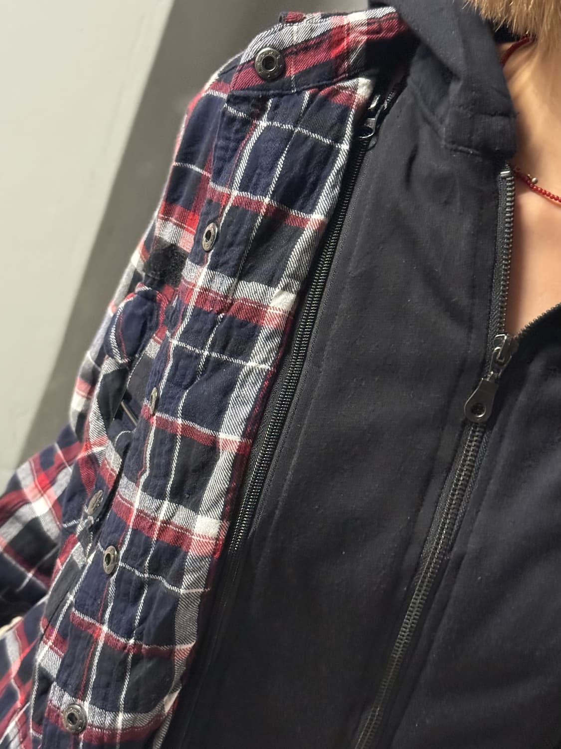 buckle pocket hood layered shirt 상품이미지3