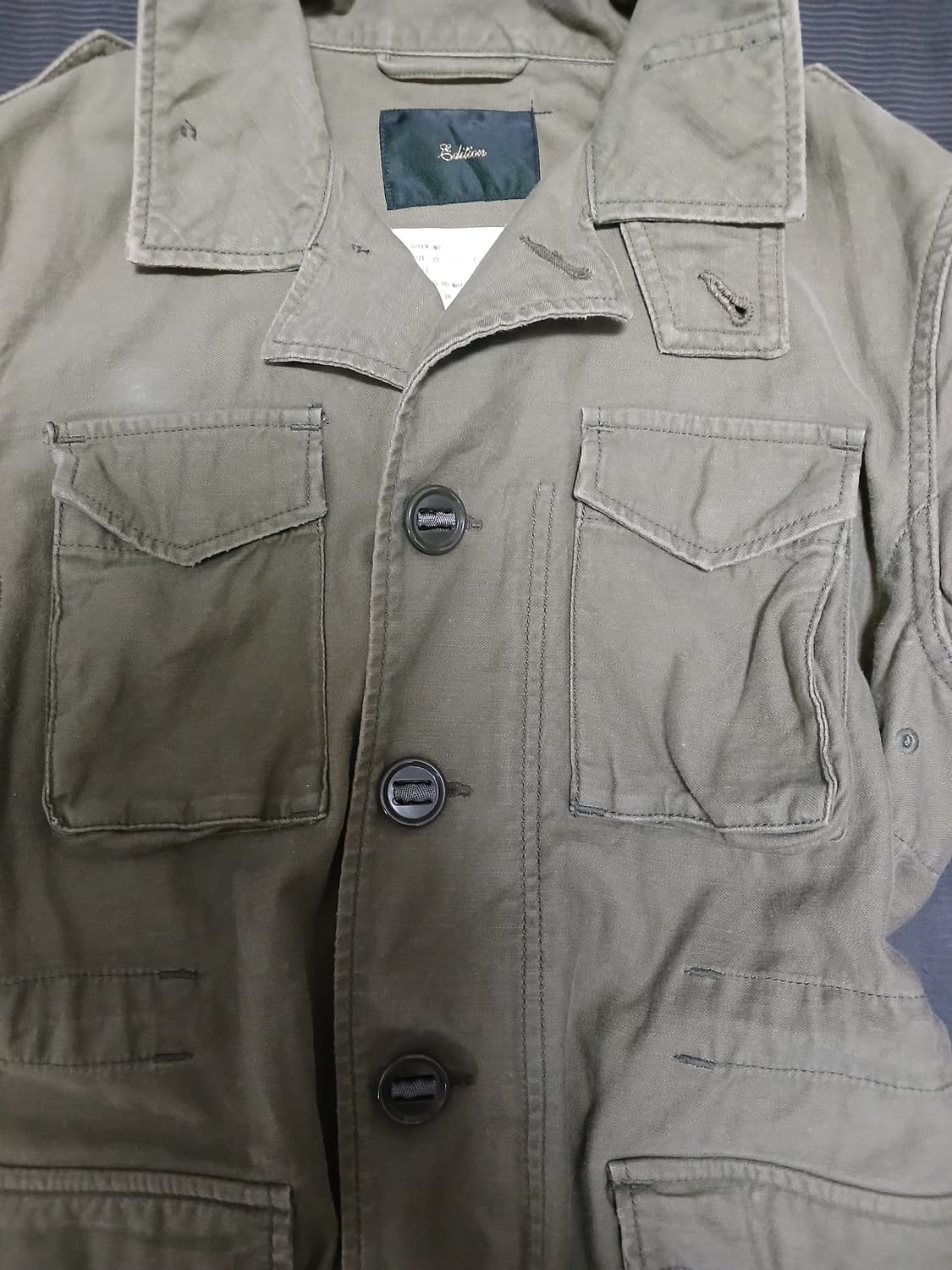 Edition 말차 단추 포인트 스트링 야상 자켓 상품이미지2