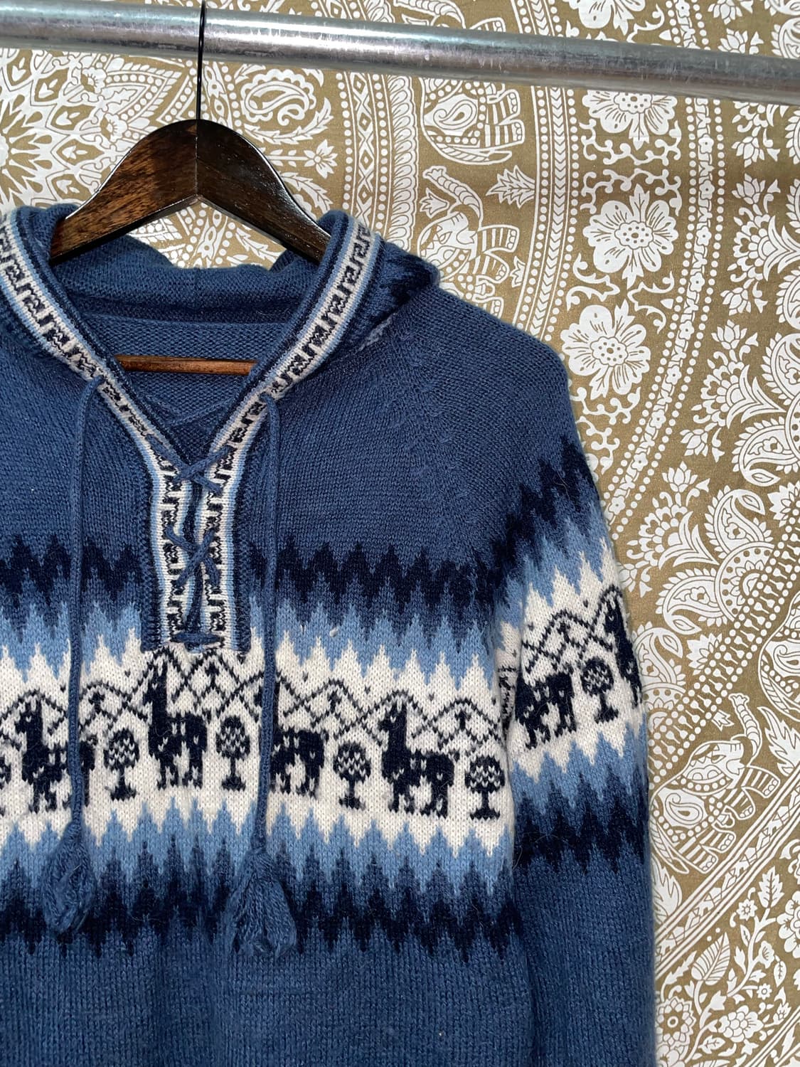 에스닉 패턴 니트 후드티  상품이미지4