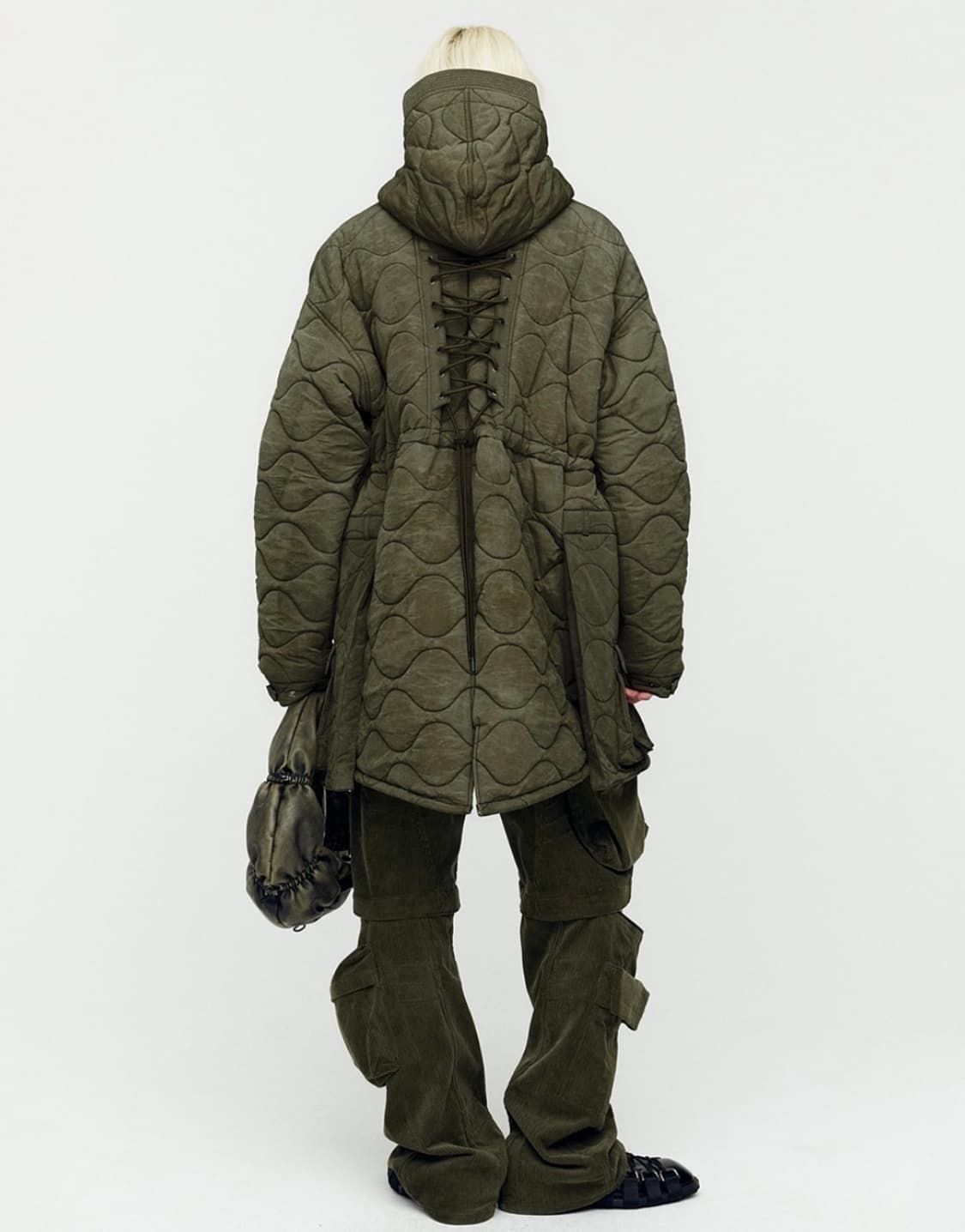 앤더슨벨 레이스업 피쉬테일 파카 awa638m(KHAKI) 상품이미지2