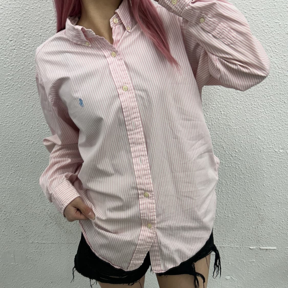 폴로 랄프로렌 소라포니 핑크 스트라이프 셔츠 41 상품이미지1