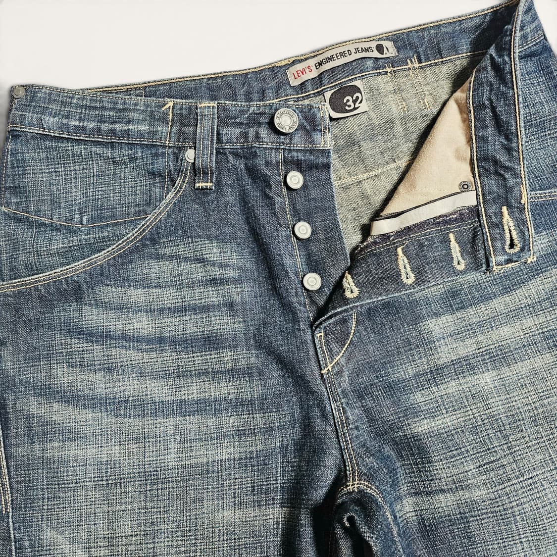 [W32][리바이스]00's 엔지니어드 진®유즈드 워시드 데님 쇼츠# 상품이미지3