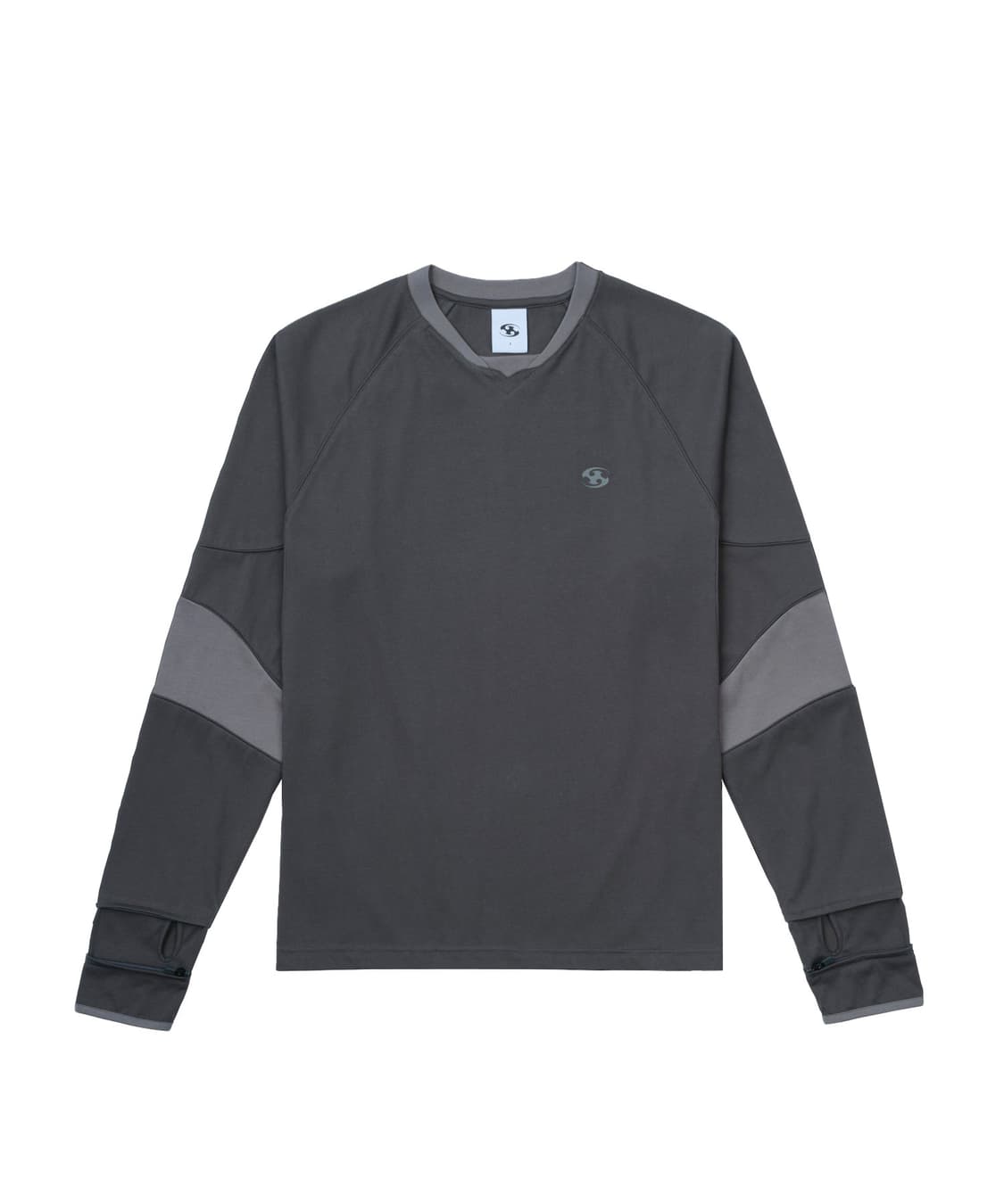 PIPING BLOCK LONG SLEEVES [CHARCOAL] 상품이미지1
