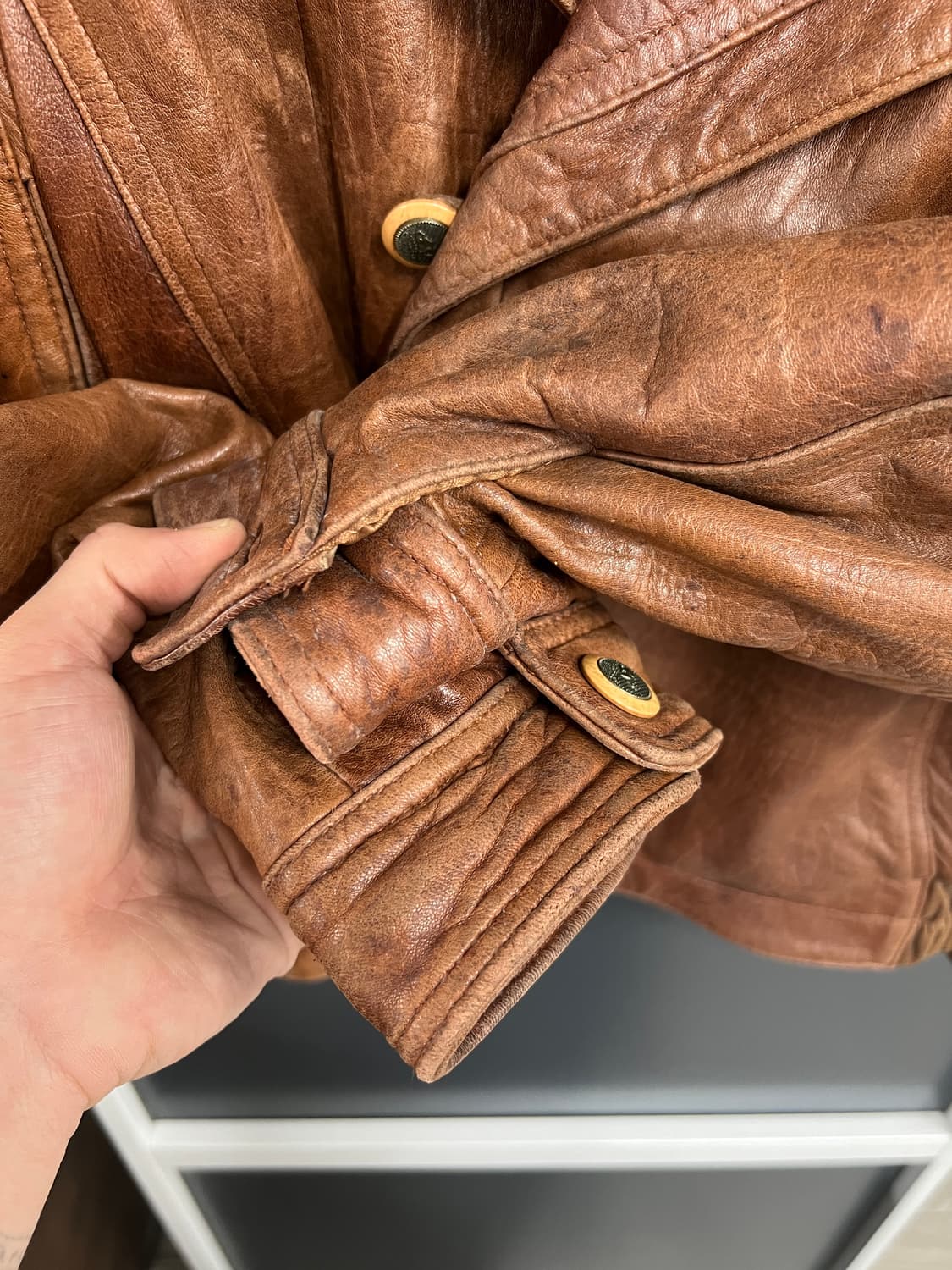 90s Vintage 빈티지 양가죽 레더 자켓 상품이미지4