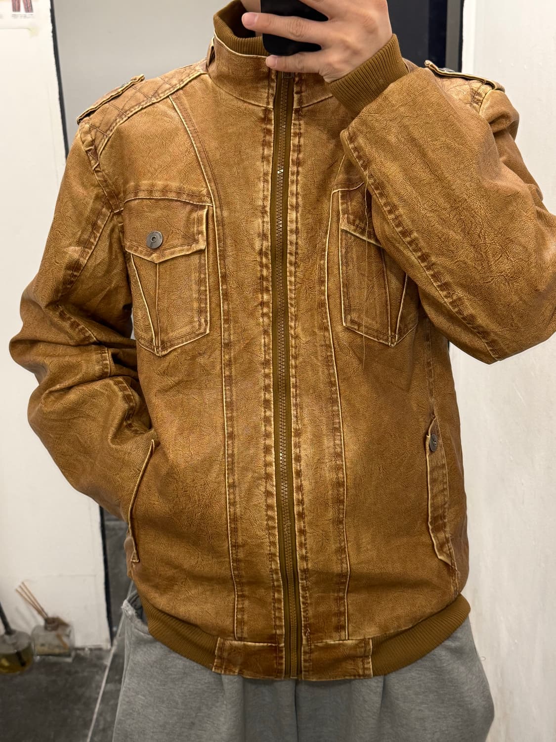 재패니즈 빈티지 페이크 레더 상품이미지1