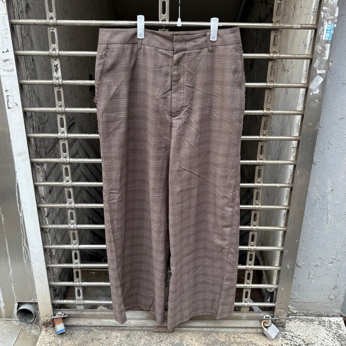 [L] 24년 youth 유스 트리플 스티치 와이드 체크 팬츠 상품이미지1