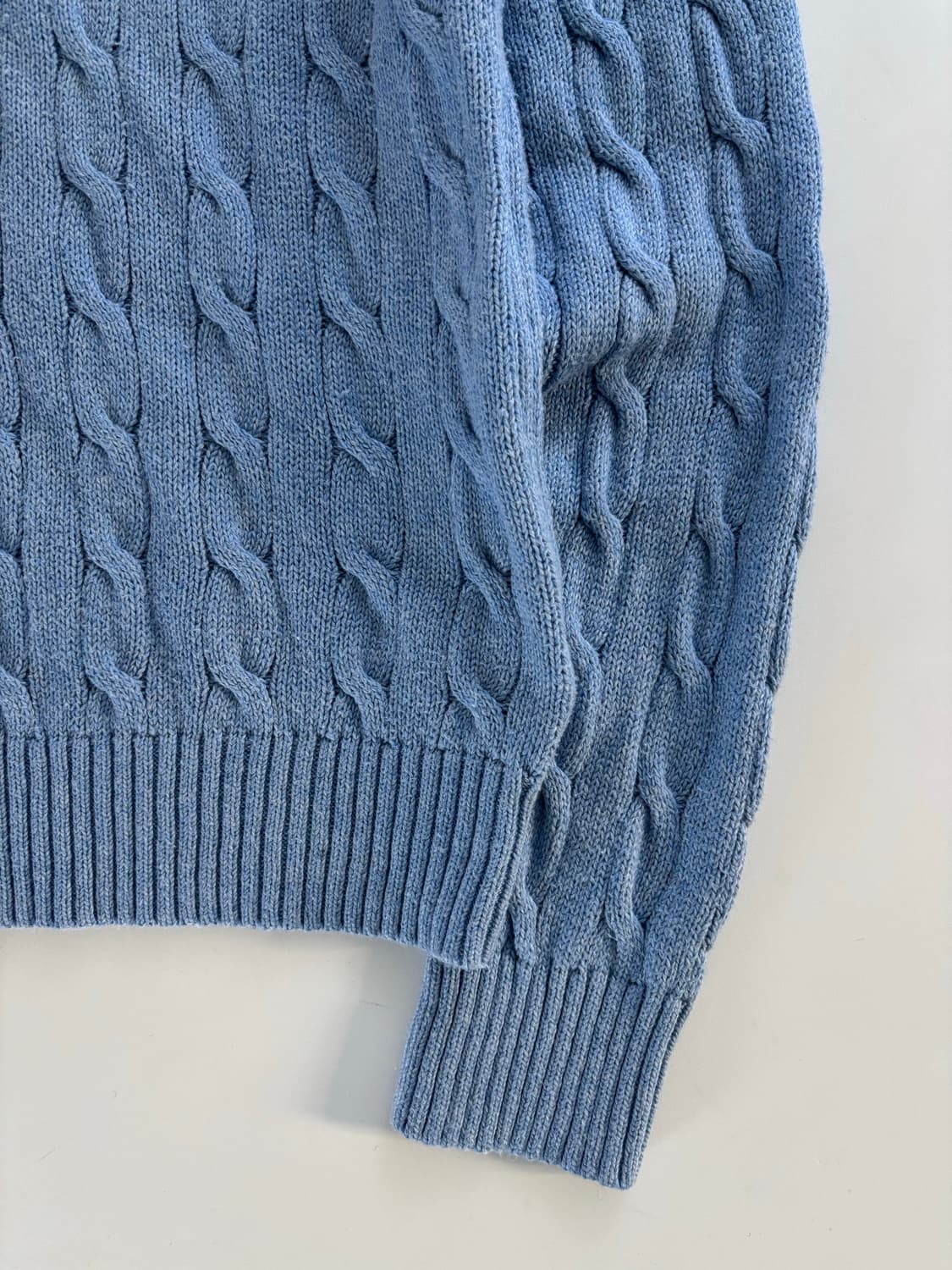 Polo 폴로 랄프로렌 신형 스카이블루 컬러 코튼 케이블 니트 상품이미지2