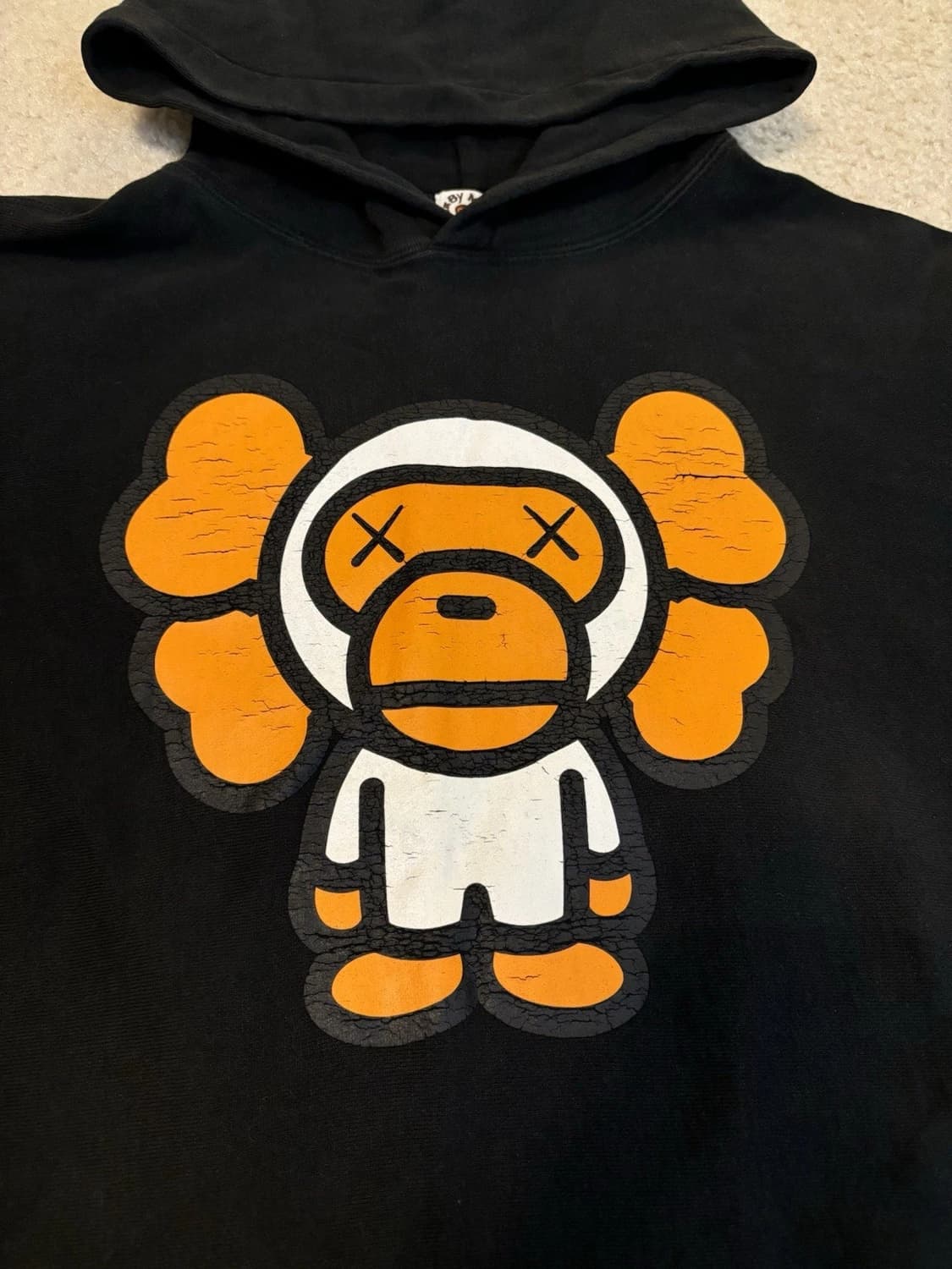 OG 베이프 x 카우스 베이비 마일로 후드티 블랙 상품이미지2