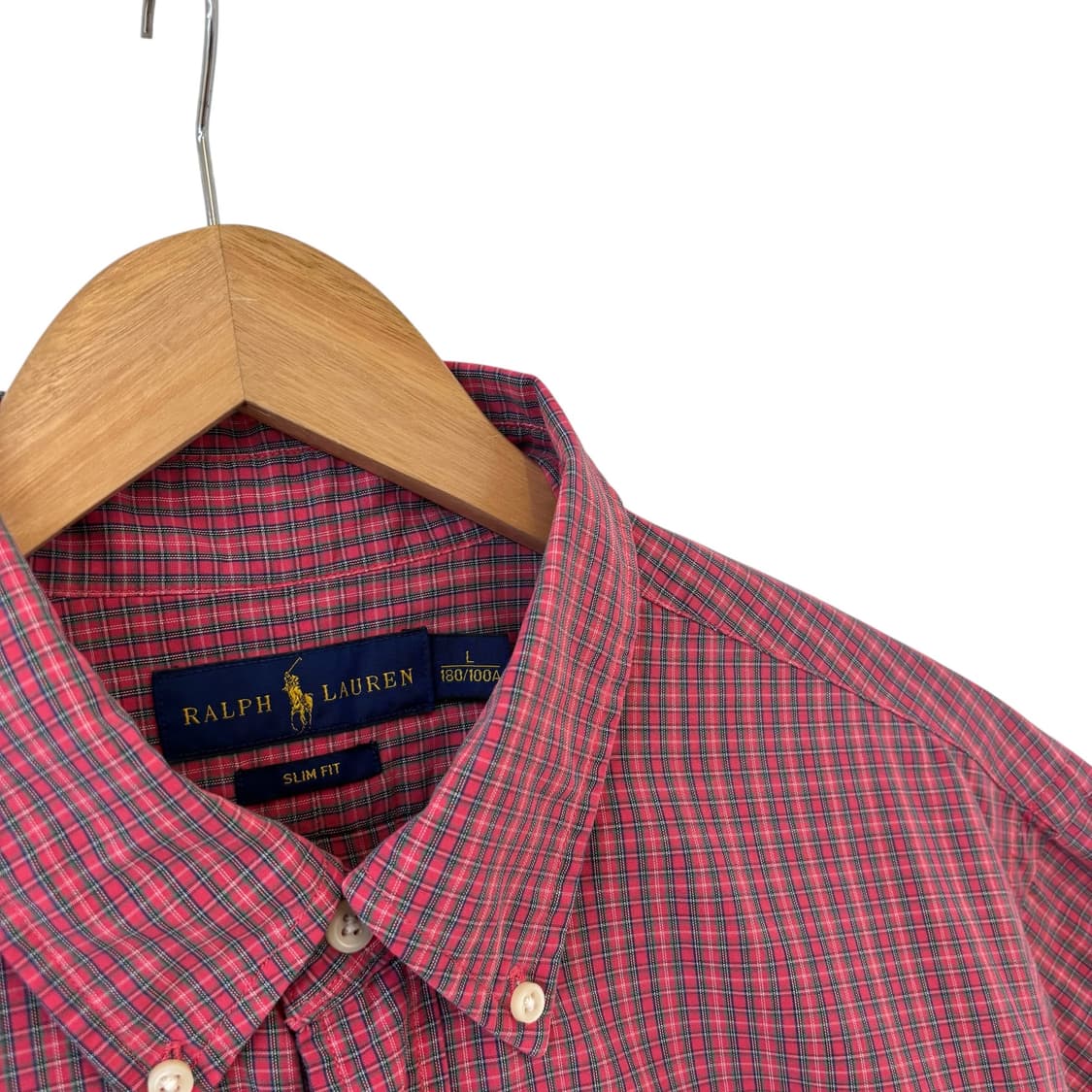 폴로 랄프로렌 슬림 핏 반팔 체크 셔츠 상품이미지3