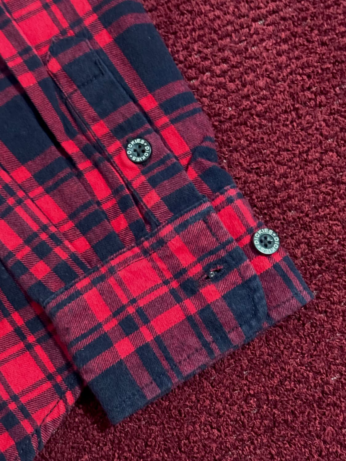 디키즈 레드/네이비 체크 셔츠 M 상품이미지6