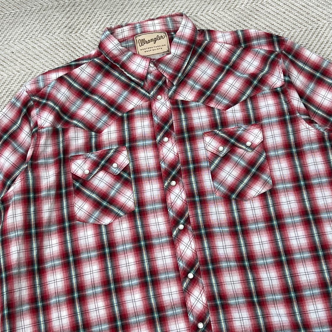 랭글러 웨스턴 체크 하프셔츠 r3701 상품이미지3