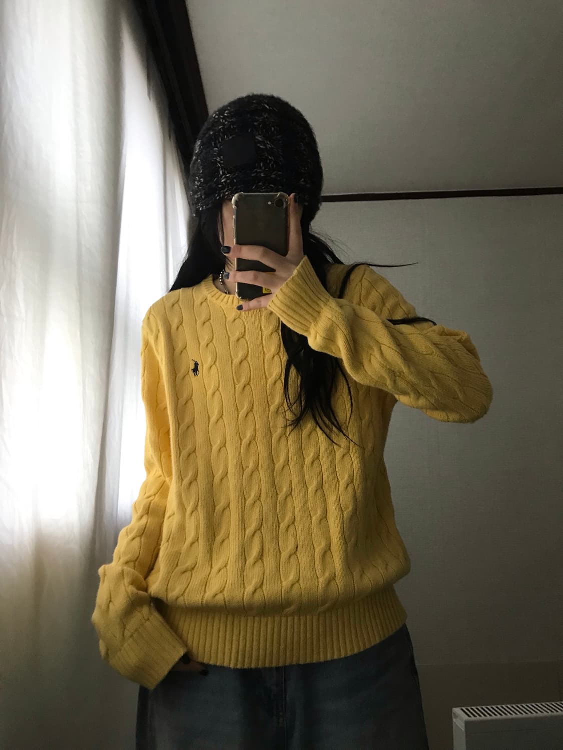 폴로 옐로우 케이블 니트 상품이미지3