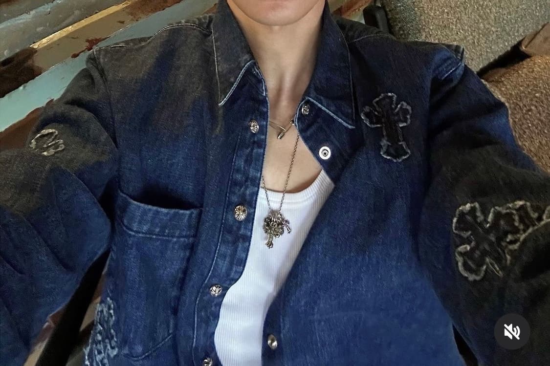 크롬하츠 패치 데님 셔츠 상품이미지1