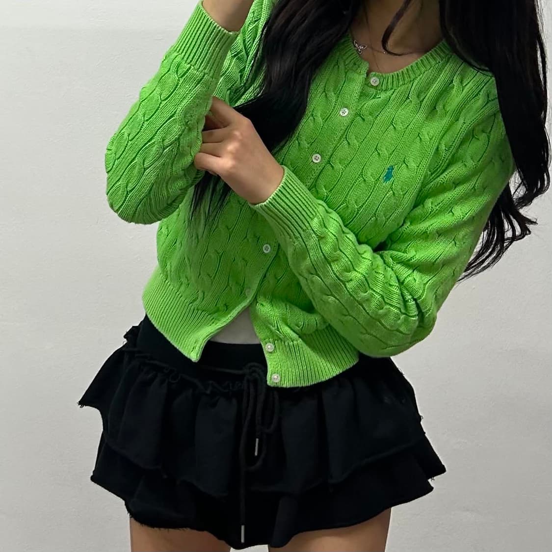 폴로 랄프로렌 케이블 코튼 니트 가디건(M) 상품이미지2