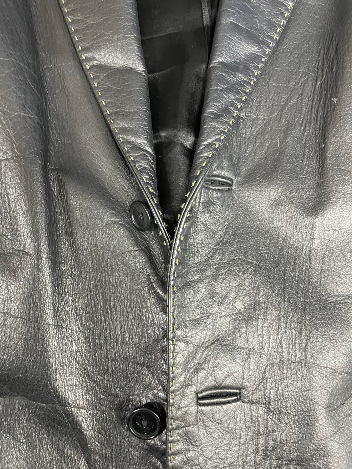 90s DKNY  리얼레더 스티치 자켓 상품이미지3