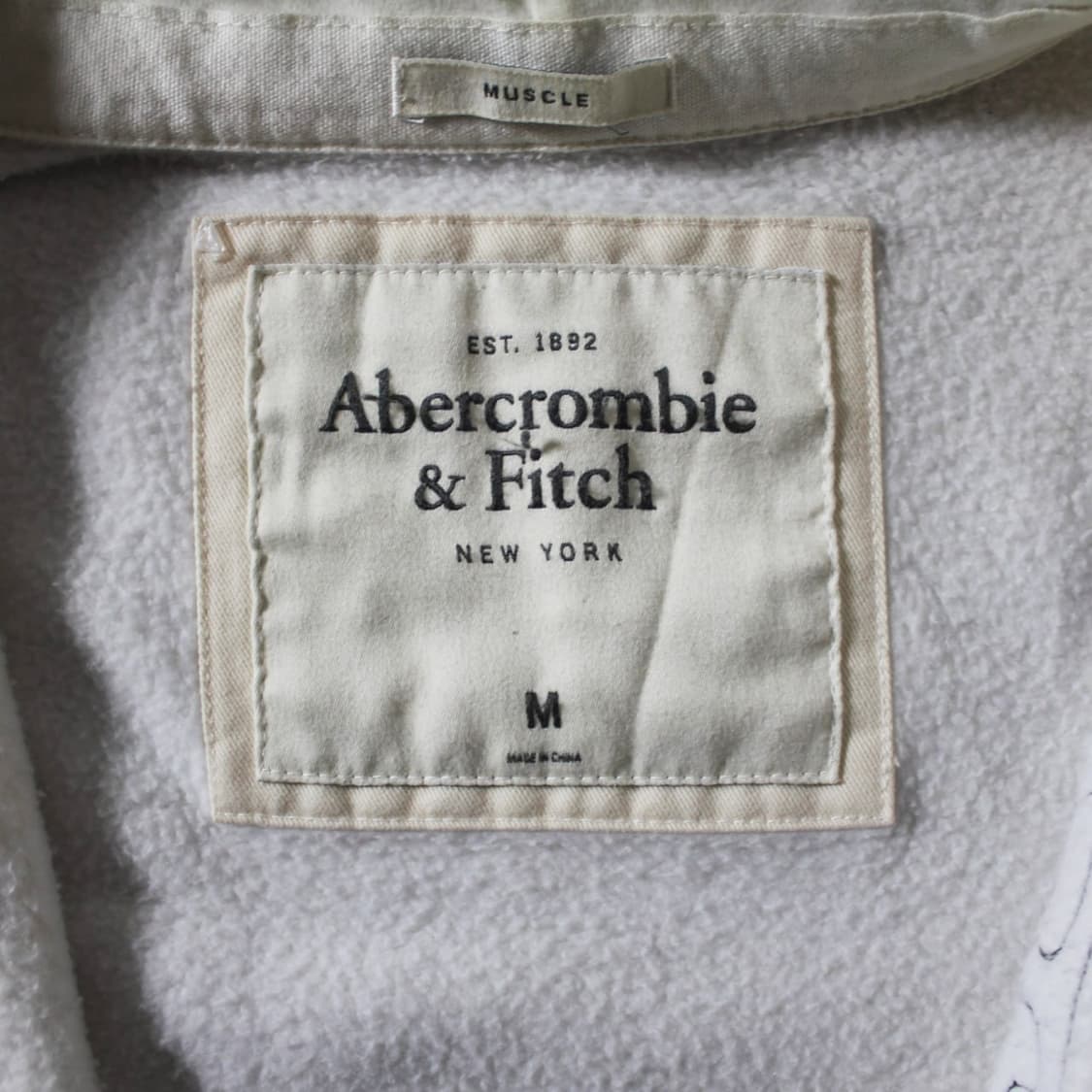 Abercrombie 아베크롬비 기모 화이트 후드집업 상품이미지4
