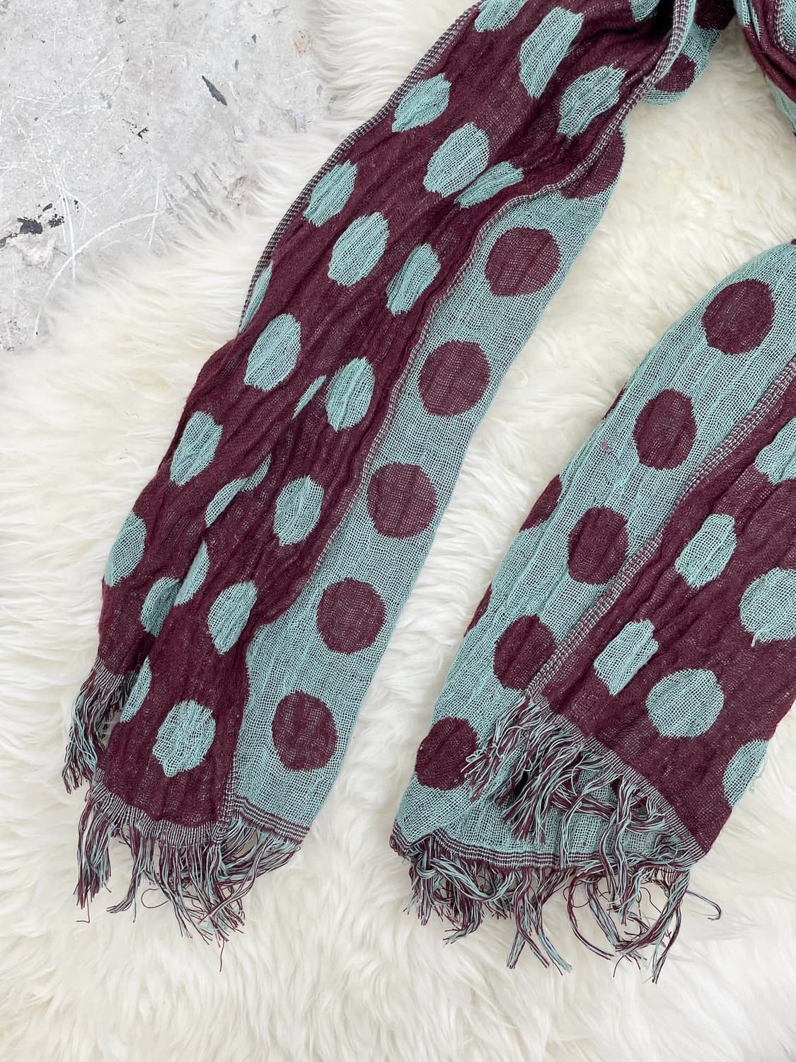 배색 도트 니혼진 머플러  상품이미지7