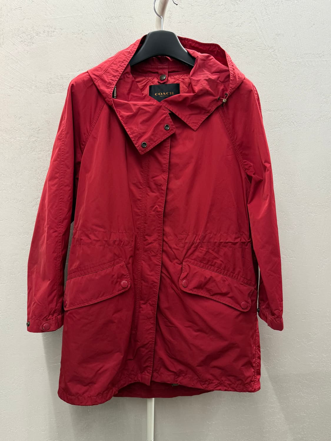 코치 여성 후드 야상 코트 레드 L 상품이미지1