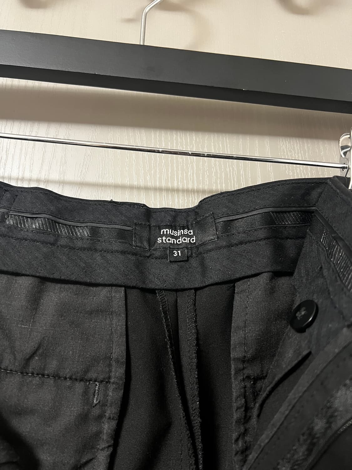 라이트웨이트 세미 와이드 히든 밴딩 슬랙스 블랙 31 상품이미지5