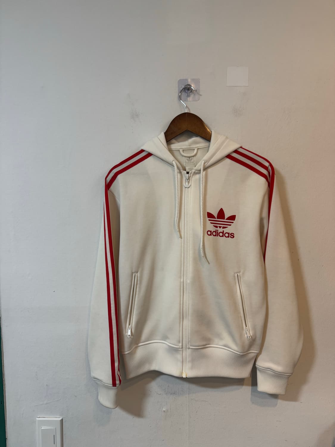 아디다스 플락후드 흰빨 여성 상품이미지1