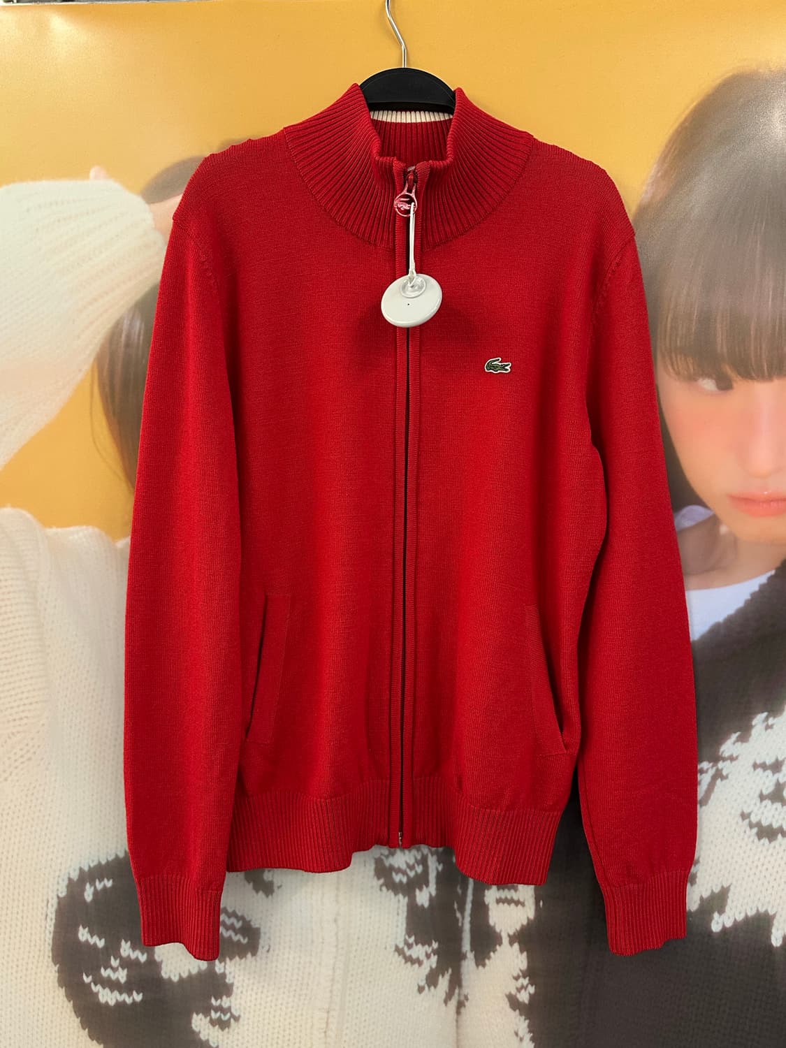 LACOSTE 라코스테 레드 니트집업 상품이미지1