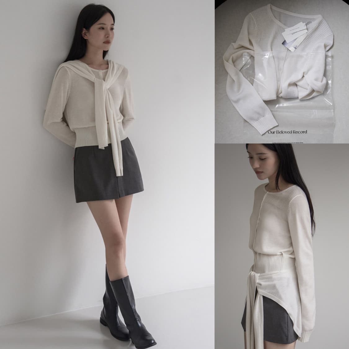 케이클럽 아이보리색 가디건 새상품입니다. 숄 따로 있는 구성으로 포인트를 상품이미지2