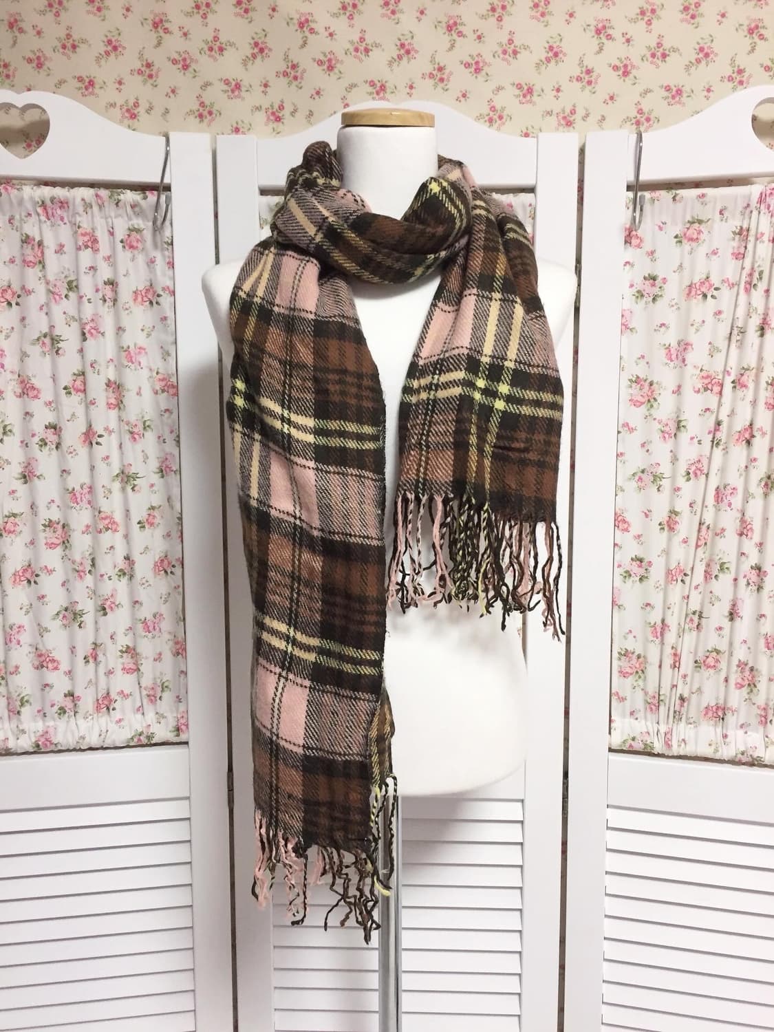 빈티지 어스뮤직 딸기초코 머플러 earth music 상품이미지2