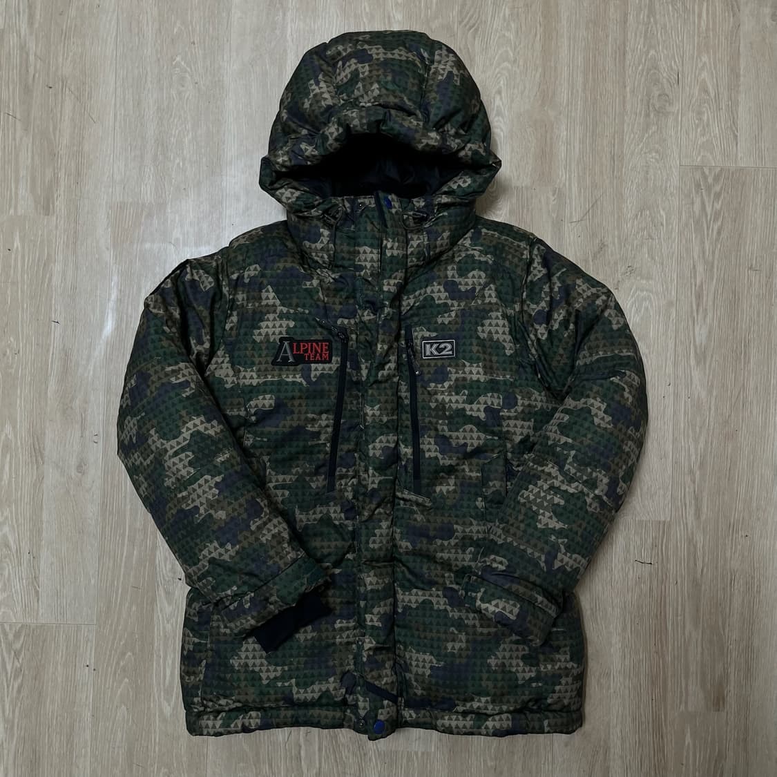 K2 카모플라쥬 덕다운 후드 패딩 150 상품이미지1