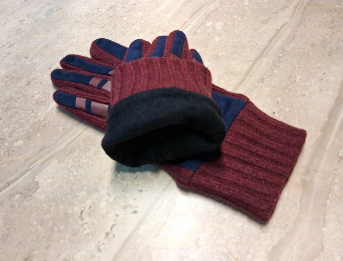비비안 웨스트우드 스웨이드 니트 콤비 장갑 / 와인 (새상품) 상품이미지7