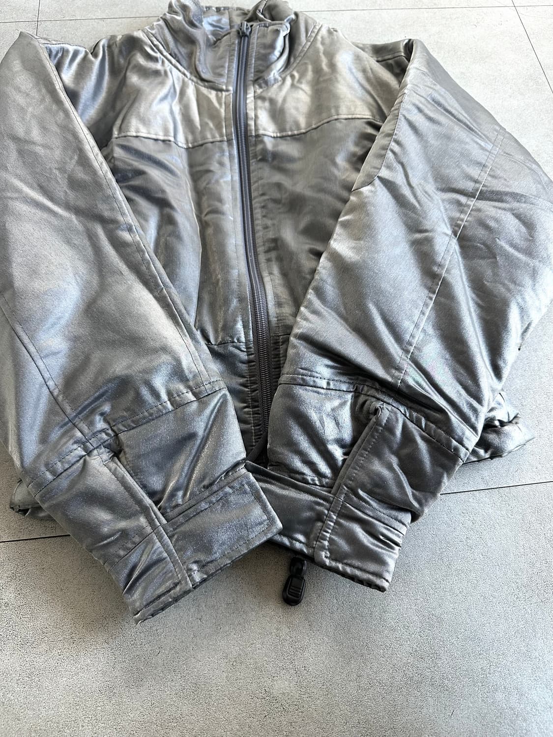 조르지오 아르마니 1997AW 아카이브 실버 봄버 자켓 상품이미지5