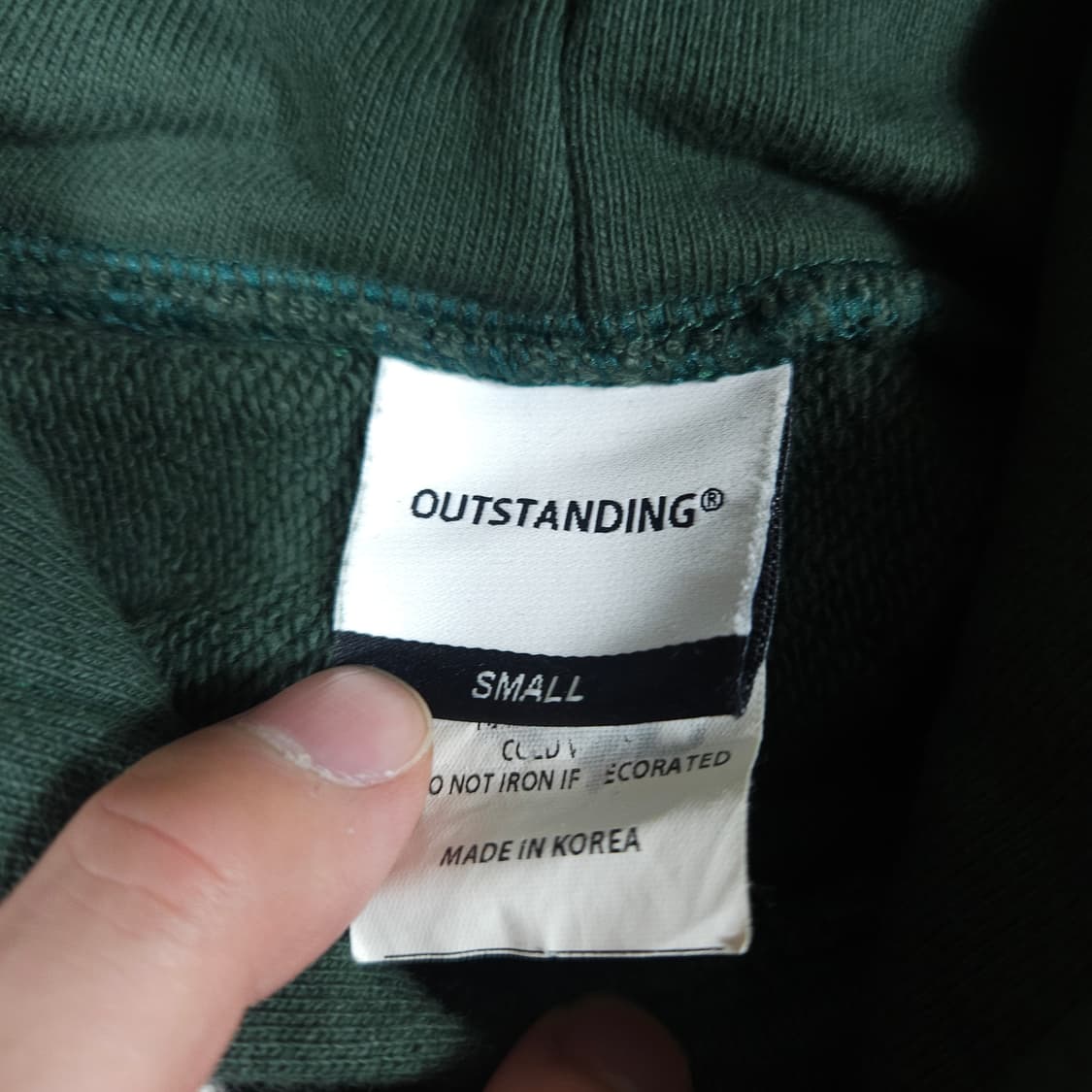아웃스탠딩 딥그린 헤비웨이트 후드티 상품이미지3